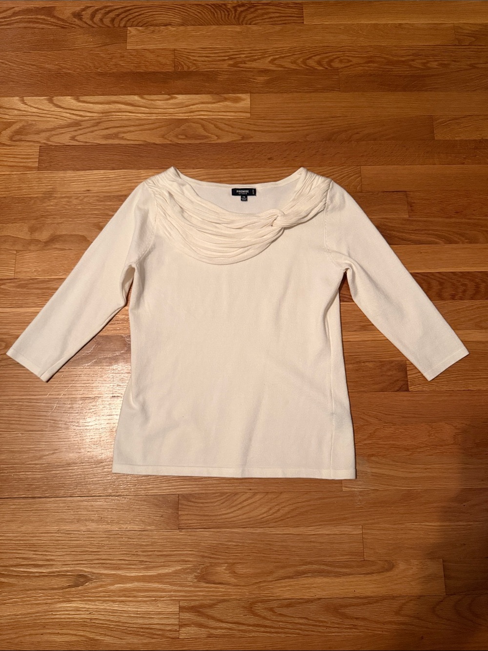 Premise White Cowl-Neck Knit Top